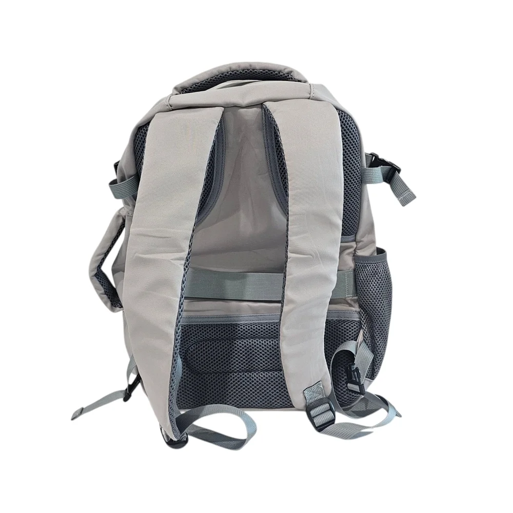 Gray Structured Backpack with Modern Design